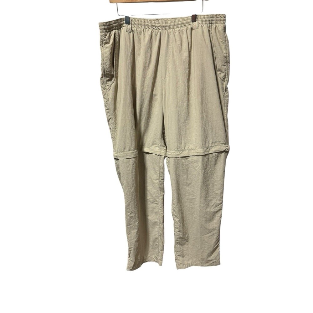 Columbia Men's XL Pull On Convertible Pants Shorts Khaki Tan Beige Pockets 32”